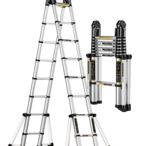 سلم تلسكوبي مزدوج 7.4 متر (3.7+3.7) بدعمات متطورة <BR><strong><span style="color: red;">حاصل على شهادة الجودة الأوروبية EN131 </span></strong>
