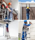 ⁦سلم تليسكوبى مزدوج 4.4 متر (2.2+2.2)  <strong>حاصل على شهادة الجودة الأوروبية EN131 </strong>⁩ - الصورة ⁦3⁩