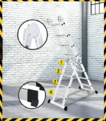 ⁦سلم متعدد الأغراض 4.7 متر سقالة <strong>حاصل على شهادة الجودة الأوروبية EN131</strong>⁩ - الصورة ⁦2⁩